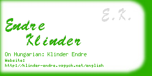 endre klinder business card